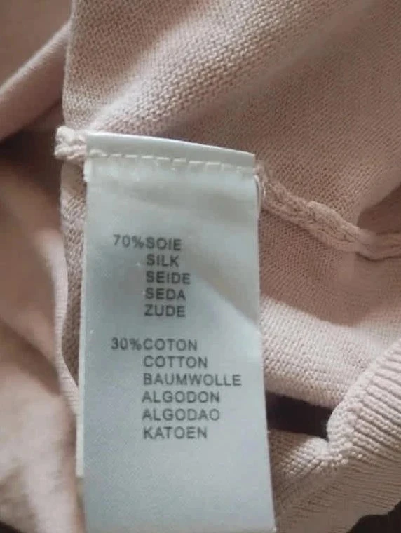 Polo de manga corta rosado, seda/algodón, Rodier, T42 – photo 7